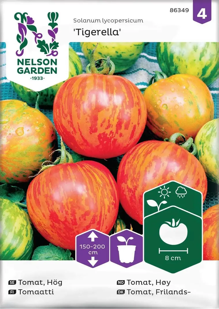 Nelson Garden Siemen Tomaatti, Tigerella, Juovikas 3 Nelson Garden Siemen Tomaatti, Tigerella, Juovikas